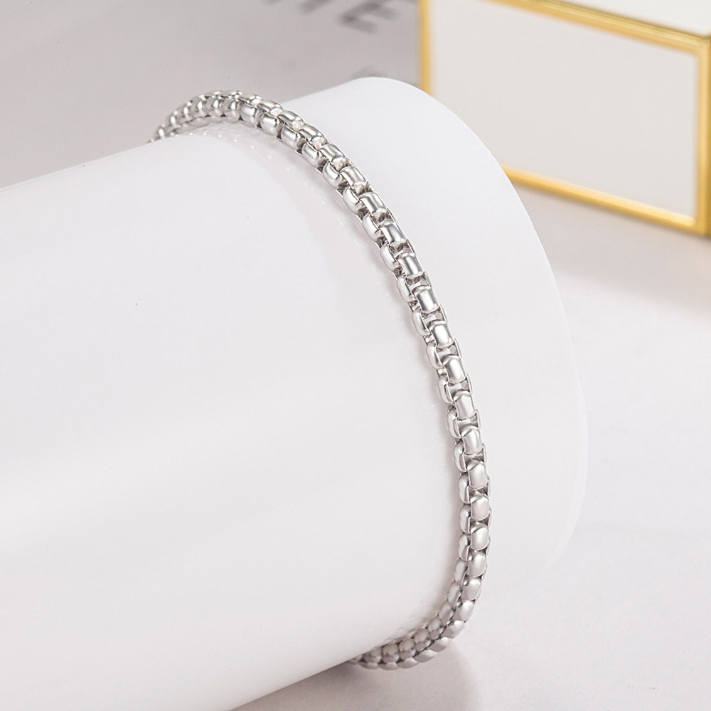Men Accessories Chain And Bracelet - Unisex 925 Ayar Gümüş Bileklik 3MM