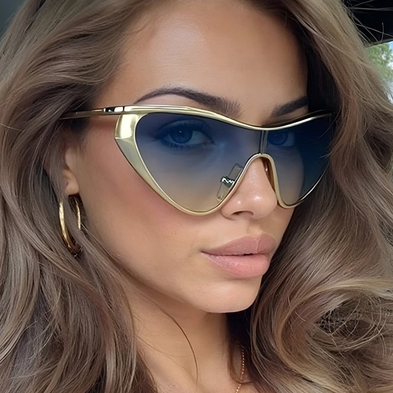 Men'S Accessories Glasses - Çerçevesiz Y2K Tarzı Güneş Gözlüğü Dikdörtgen