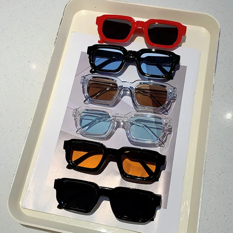 Men'S Accessories Glasses - Vintage Dikdörtgen Çerçeve Güneş Gözlüğü Açık