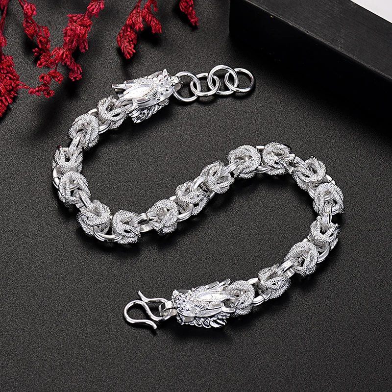 Men Accessories Chain And Bracelet - Sıcak 925 ayar gümüş charm ejderha