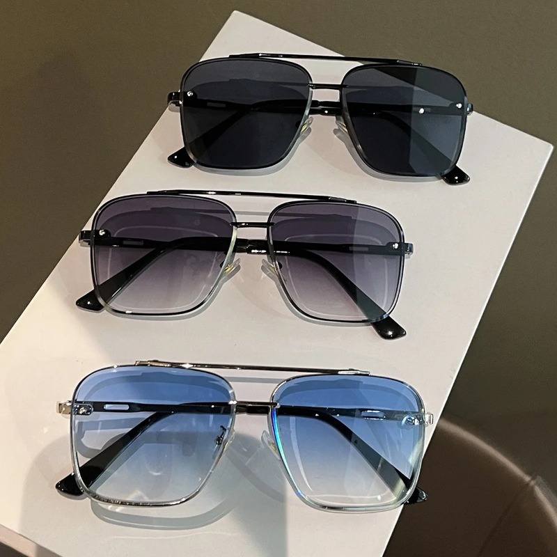 Men'S Accessories Glasses - Kare Güneş Gözlüğü Erkekler Metal Çerçeve