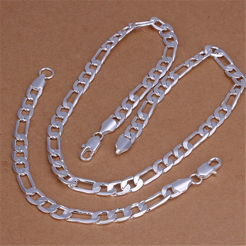 Men Accessories Chain And Bracelet - 925 ayar gümüş klasik 8MM zincir
