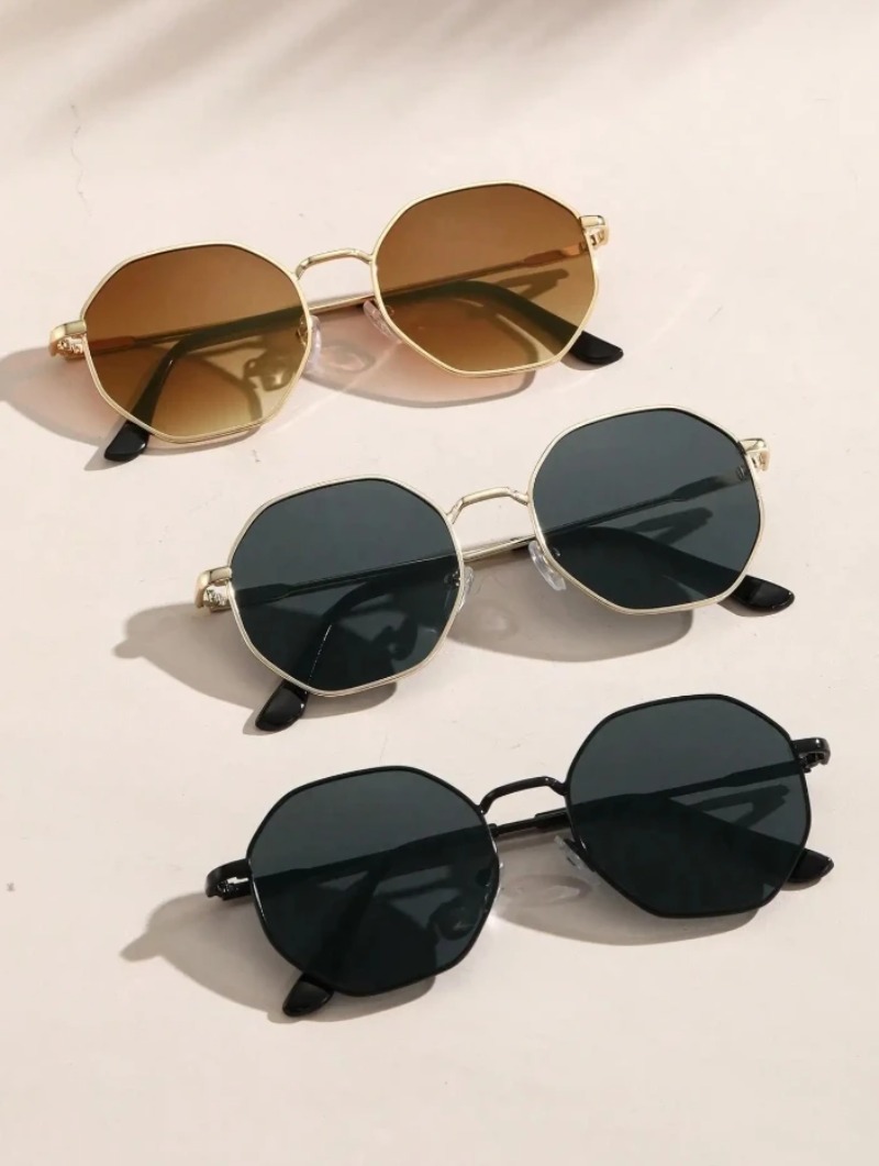 Men'S Accessories Glasses - 1/3 Adet Metal Geometrik Yuvarlak Çerçeve