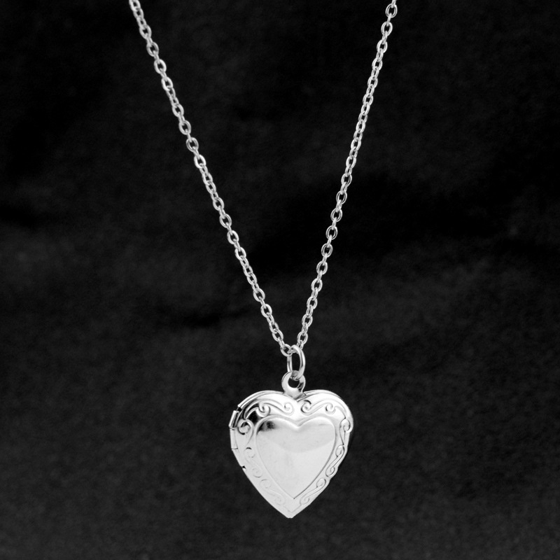 Men Accessories Locket - Aşk Kalp Madalyon Kolye Kolye Kadın