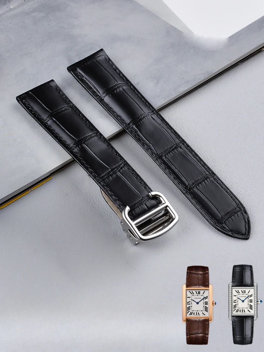 Men'S Accessories London - Cartier için siyah kahverengi saat kayışı