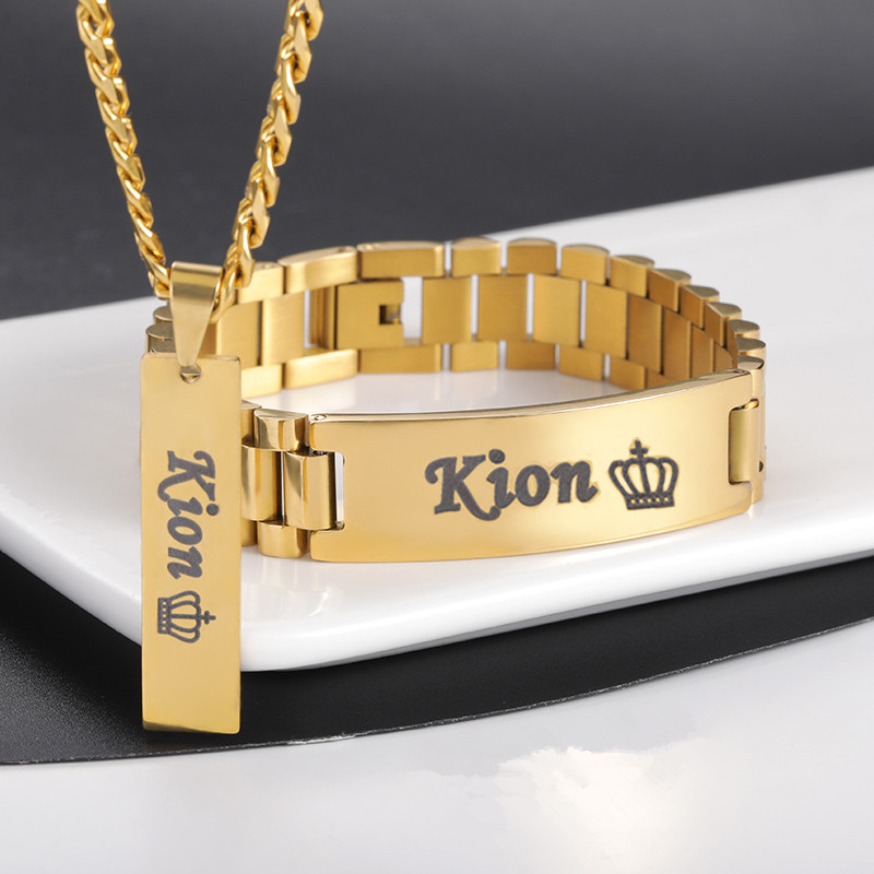 Men'S Accessories Jewelry Bracelet - Özel erkekler adı kolye büyük bileklik