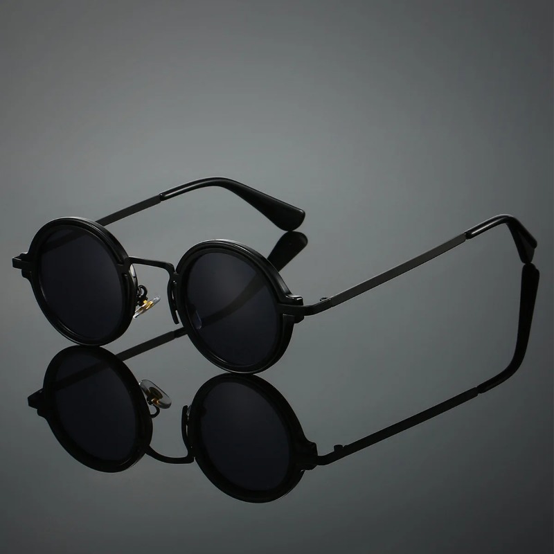 Men'S Accessories Glasses - Yeni Retro Metal Yuvarlak Çerçeve Güneş