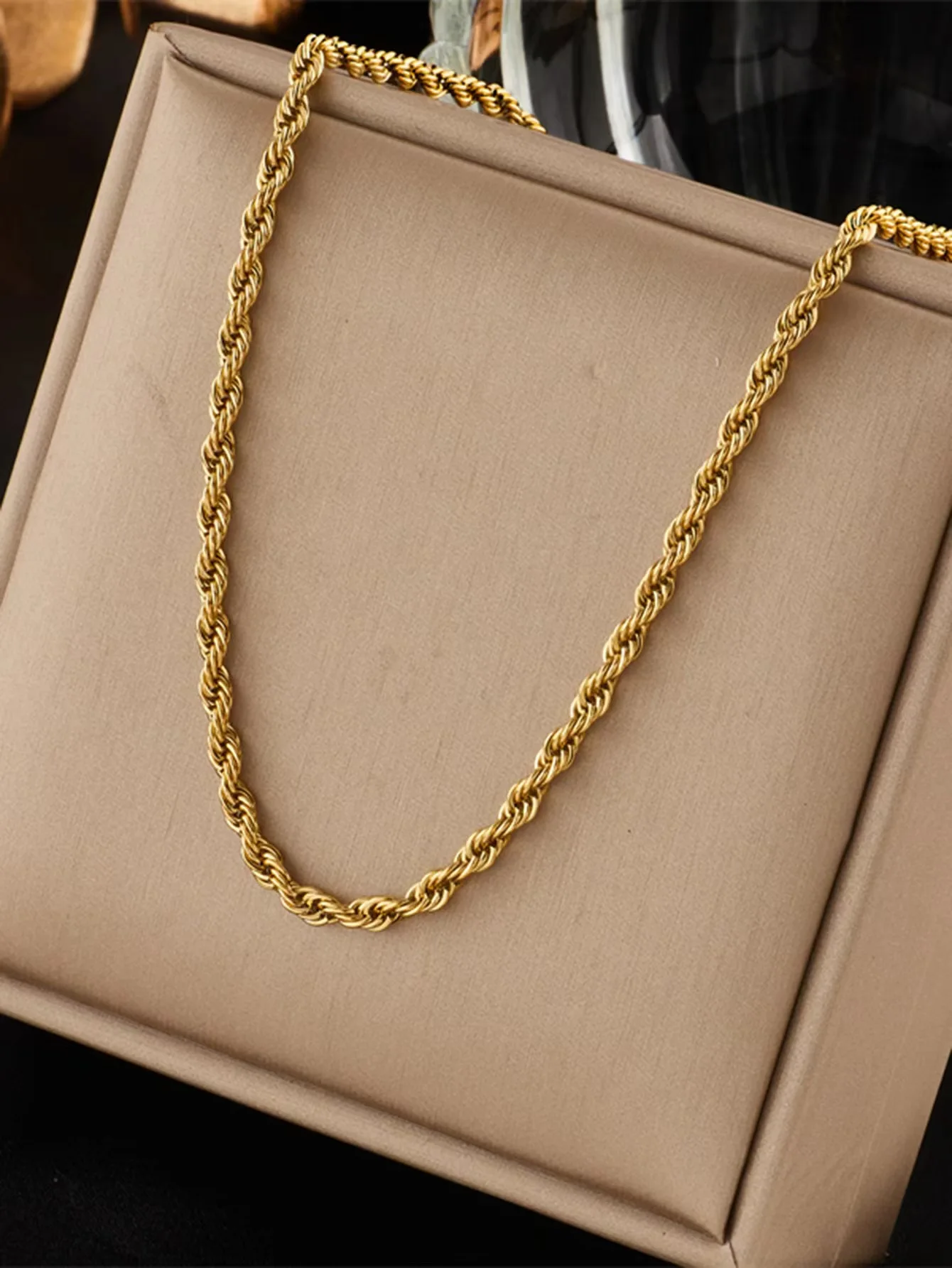 2 adet Moda 18 Ayar Altın 4MM  - Men Accessories Chain And Bracelet incelemesi ve fiyatı
