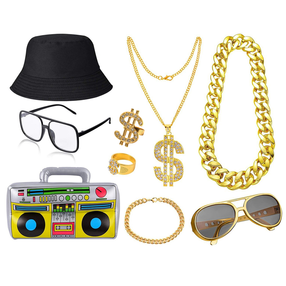 80'ler 90'lar Hip Hop Kostüm S - Men Accessories Chain And Bracelet incelemesi ve fiyatı