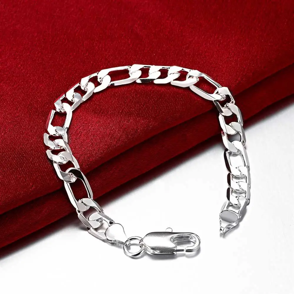 925 ayar gümüş klasik 8MM zinc - Men Accessories Chain And Bracelet incelemesi ve fiyatı